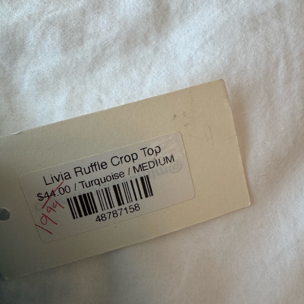 NWT Blue Ruffled Crop Top Cami - Picture 3 of 3